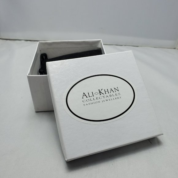 ALI KHAN grey faceted drop with rhinestones fish hook earring with gift box - Picture 7 of 7